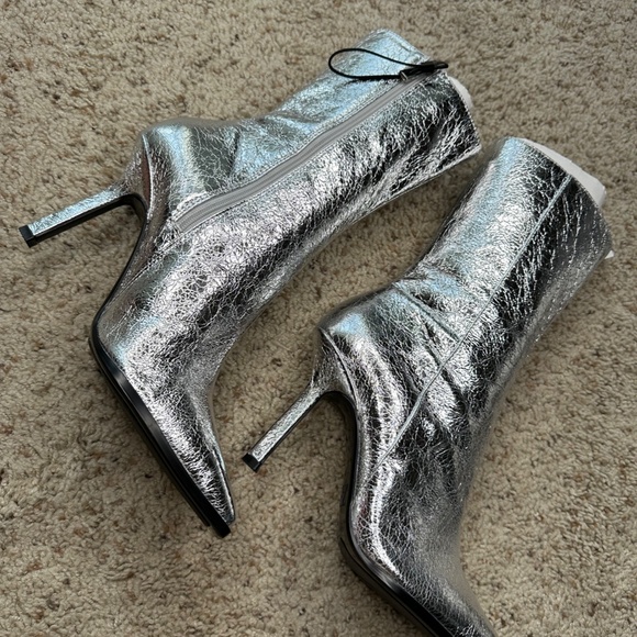METALLIC HEELED ANKLE BOOTS - Picture 6 of 7